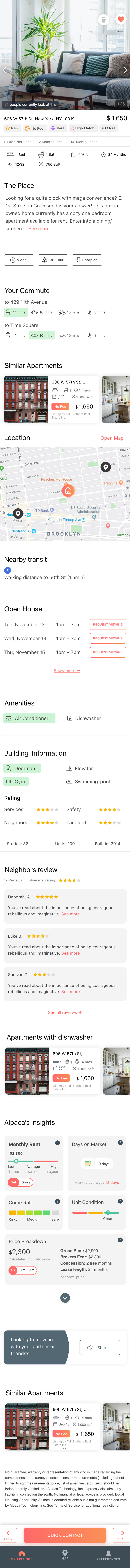 Full apartment detail | scrollable